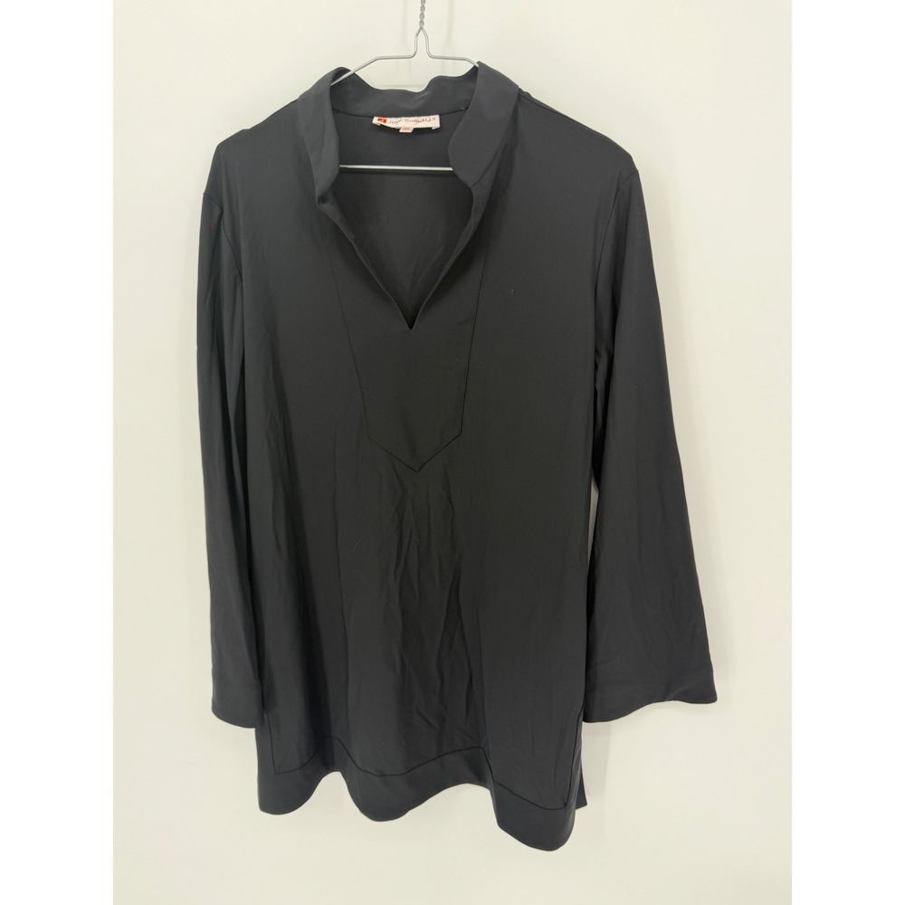 Jude Connally Womens Tunic Top V-Neck Stretch Jersey Black XL